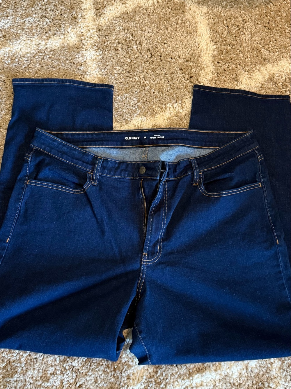 Old Navy Women’s High Rise Wow Loose Dark Blue Jeans